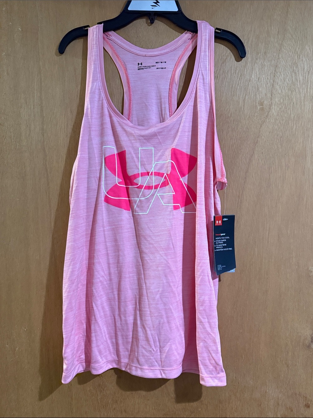 Under Armour Pink Racerback Logo Tank Top